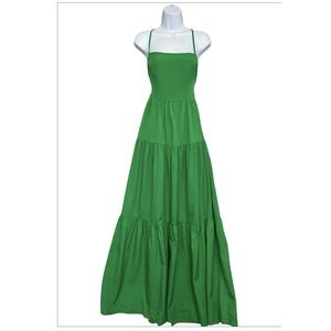 Nino‎ Balcutti Maxi Dress Green Layered Open Back Women's NWT Sz Small